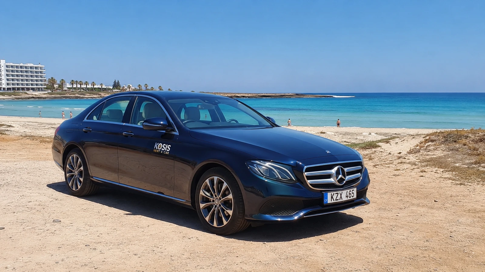 Mercedes E-Class luxury car rental in Paphos for weddings and business travel