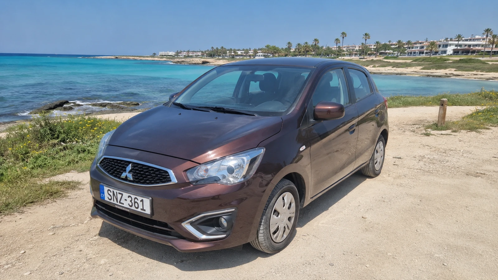 Mitsubishi Mirage economy car rental in Paphos for budget travelers